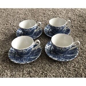 4 - Myott Royal Mail Fine Staffordshire Ware Saucers And Cups Made England Read